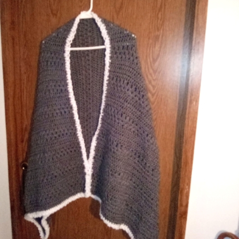 Hand crocheted shawl.
